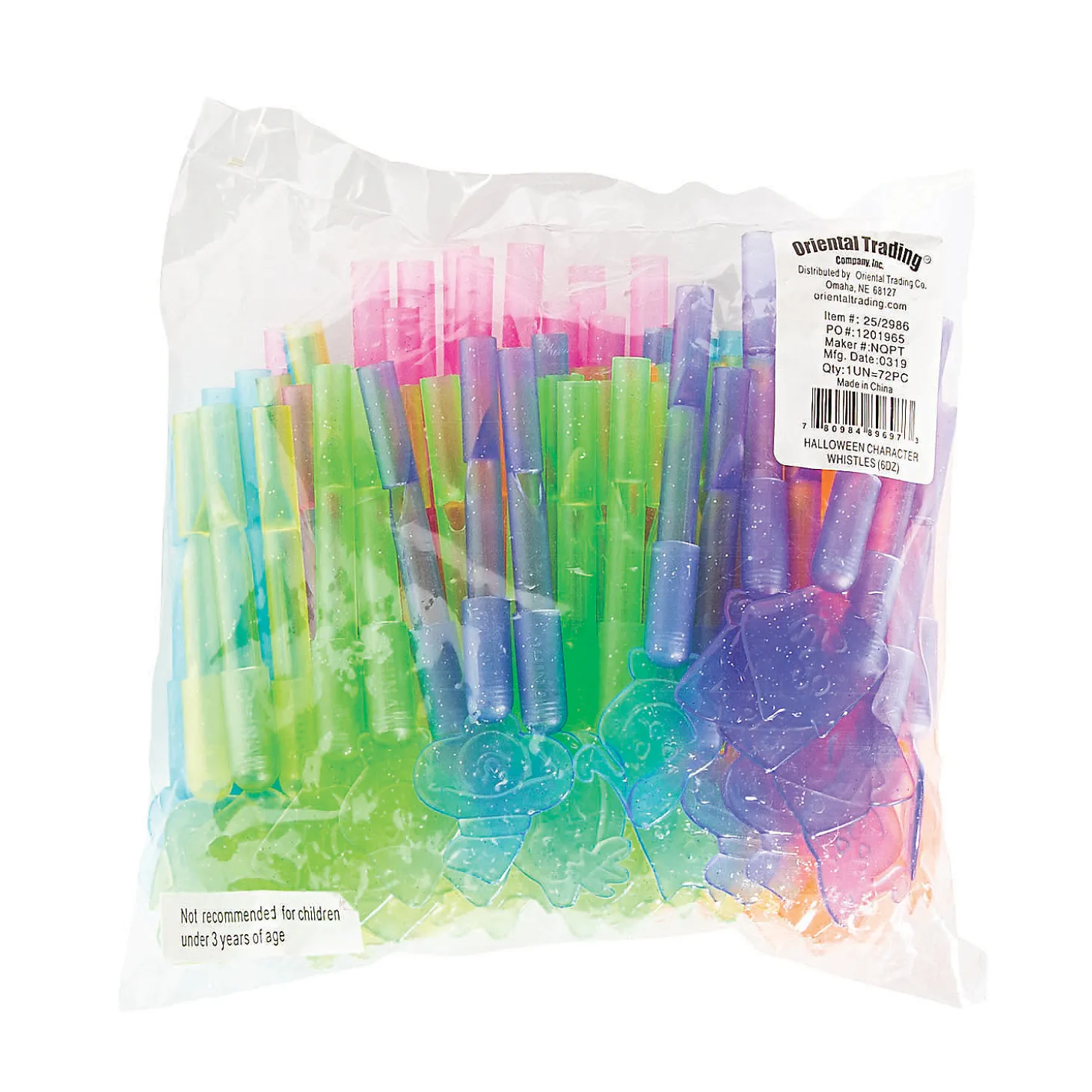 Bulk 72 Pc. Pastel Halloween Character Whistles