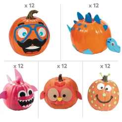 Bulk 60 Pc. Pumpkin Decorating Craft Kit Assortment - Makes 60