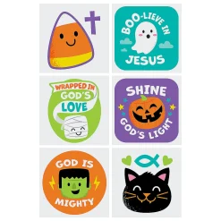 Bulk 72 Pc. Religious Halloween Glitter Temporary Tattoos - 72 Pc.
