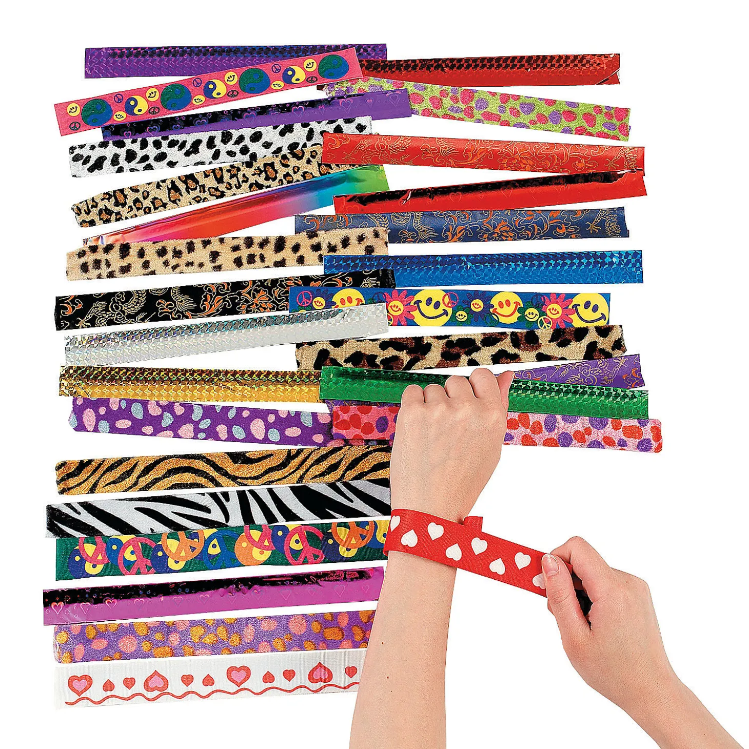 Bulk 50 Pc. Slap Bracelet Assortment