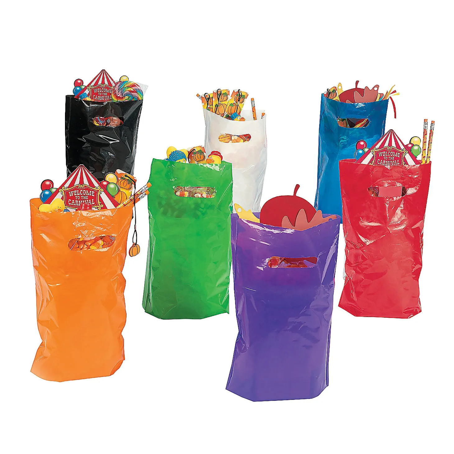 Bulk 50 Pc. Solid Color Plastic Goody Bags