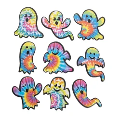 Bulk 72 Pc. Tie-Dye Halloween Ghost Self-Adhesive Shapes