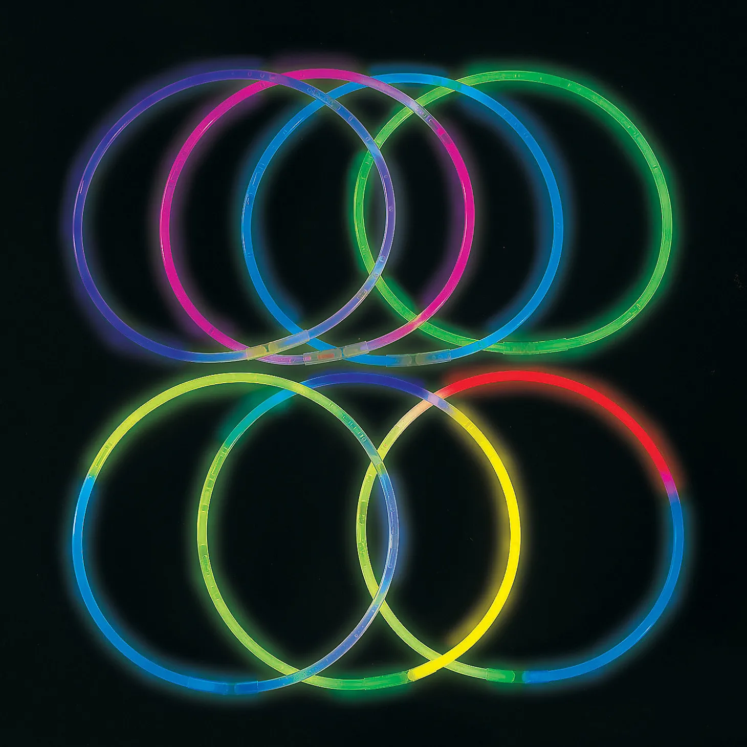 Bulk 100 Pc. Tri-Color & Solid Glow Necklace Assortment