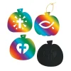Christian Pumpkin Magic Color Scratch Ornaments With Cutout - 24 Pc.