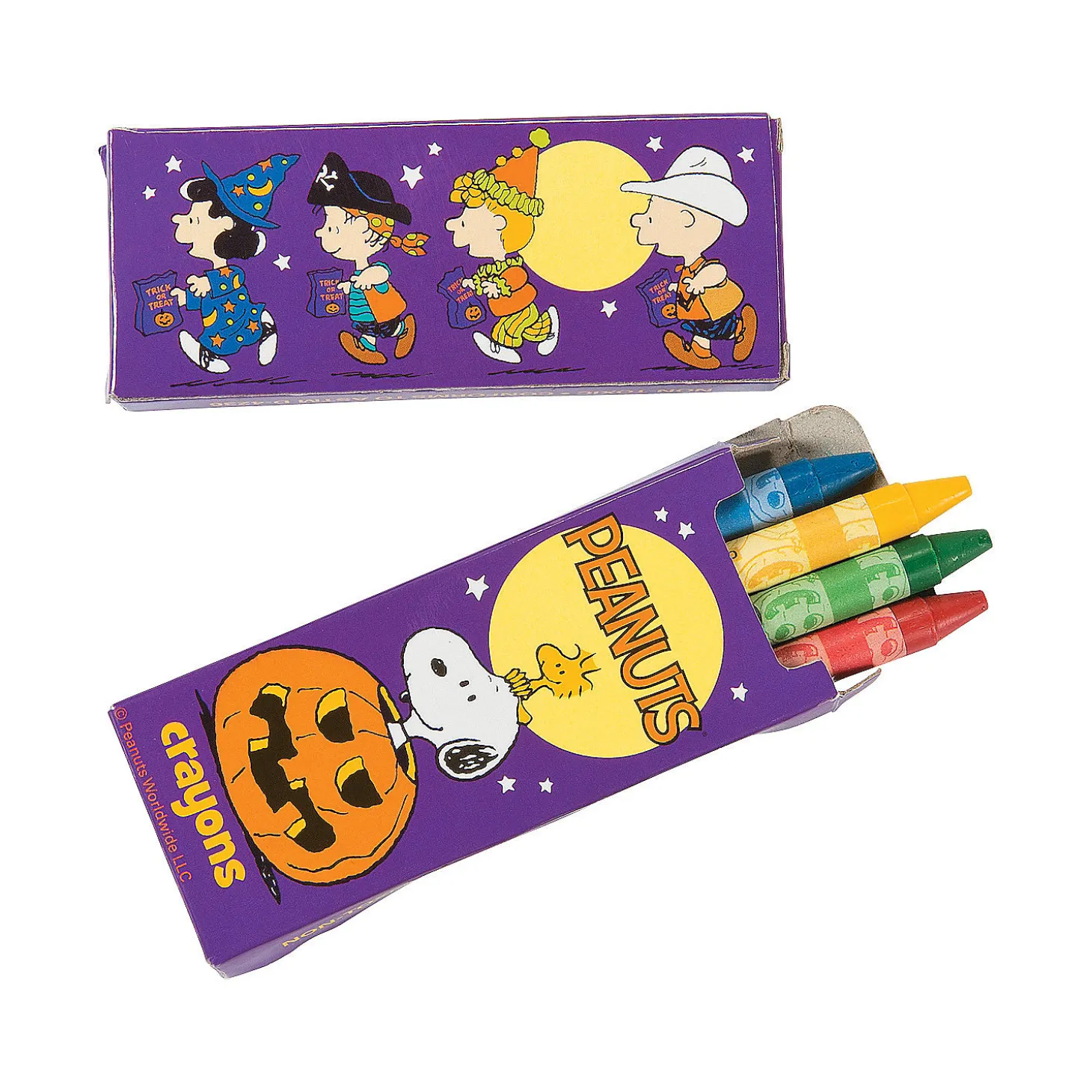 4-Color Peanuts® Halloween Crayons - 24 Boxes