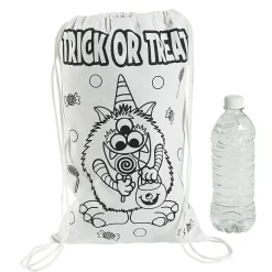 Color Your Own Medium Halloween Trick-Or-Treat Drawstring Bags - 12 Pc.