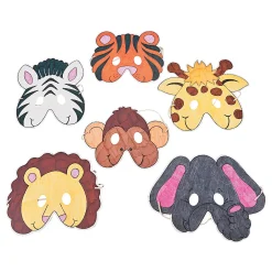 Color Your Own Zoo Animal Masks - 12 Pc.