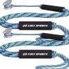 Colt Sports 2 Pack Bungee Dock Lines Mooring Rope For Boats - Blue, White And Black 7 Feet - Marine Rope, Elastic Boat, Jet Ski Secure Stainless Steel Hooks