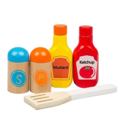 Cook 'N Grill Wood Toy Bbq Set - Includes Pretend Play Wooden Barbeque Food & Grilling Tools For Kids, Boys & Girls, More Than 30 Pieces, Fun Indoor Activity Se