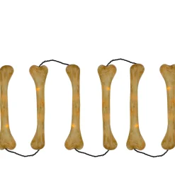 6Ct Bone Shaped Halloween Lights - 9.75Ft Black Wire