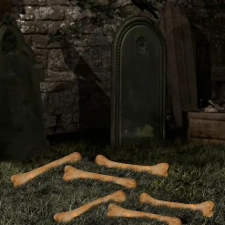 6Ct Bone Shaped Halloween Lights - 9.75Ft Black Wire