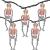 10Ct Skeleton Halloween Lights - 7.5Ft Black Wire