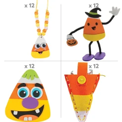 Cute Candy Corn Craft Kit Assortment - Makes 48