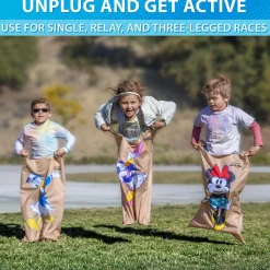 Disney Mickey And Friends Sack Race Party Game By Gosports - 6 Pack Bags For Kids