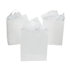 Diy Large White Gift Bags - 12 Pc.