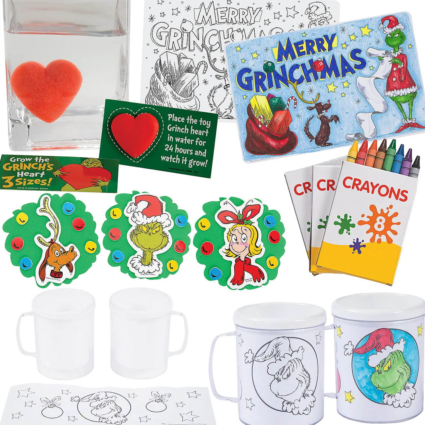 Dr. Seuss™ The Grinch Kids' Table Christmas Activity Kit - 96 Pc.