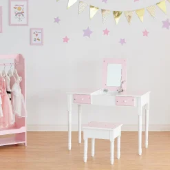Fantasy Fields - Fashion Twinkle Star Prints Kate Play Vanity With Storage - Pink / White