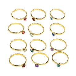 Faux Birthstone Rings - 36 Pc.