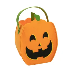 Felt Jack-O'-Lantern Trick-Or-Treat Basket