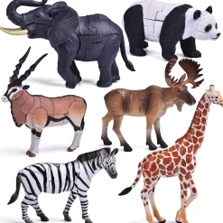 Fun Little Toys - 6 Pcs Wild Animal Building Blocks