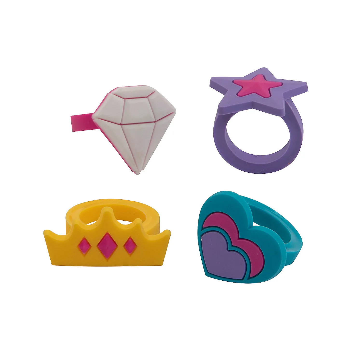 Gemstone Rubber Rings - 24 Pc.