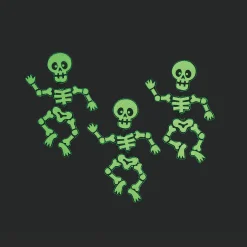 Glow-In-The-Dark Dancing Skeleton Necklaces - 12 Pc.