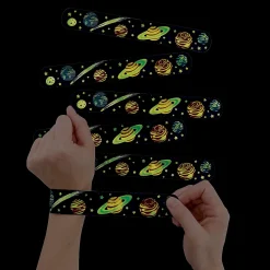 Glow-In-The-Dark Space Slap Bracelets - 12 Pc.