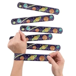 Glow-In-The-Dark Space Slap Bracelets - 12 Pc.