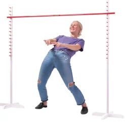 Gosports Get Low Limbo Premium Wooden Limbo Game, Sets Up In Seconds - Fun For Kids & Adults, White, Red