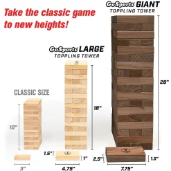 Gosports Giant Wooden Toppling Tower - Brown