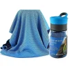 Grand Fusion Housewares 2Kool Sports Cooling Towel With 13.5 Oz. Bpa Free Tritan Water Bottle For Sports/ Light Blue