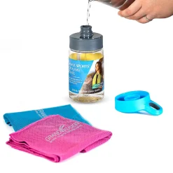 Grand Fusion Housewares 2Kool Sports Cooling Towel With 13.5 Oz. Bpa Free Tritan Water Bottle For Sports/ Light Blue