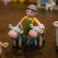 Haba Little Friends Spotted Calf - 2.75" Holstein Farm Animal Toy Figure