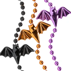 Halloween Bat Mardi Gras Beaded Necklaces - 24 Pc.