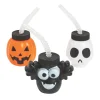 Halloween Character Bpa-Free Plastic Cups With Lids & Straws - 12 Ct.