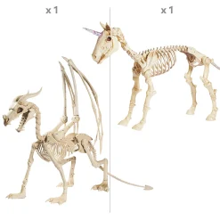 Halloween Unicorn & Dragon Skeleton Decorations