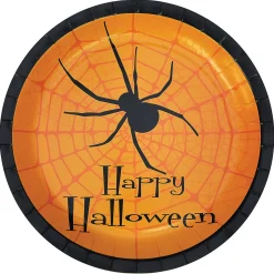 Happy Halloween Spider Party Paper Dinner Plates - 8 Ct.