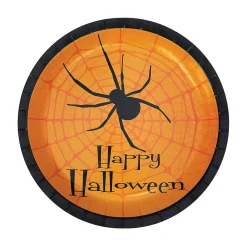 Happy Halloween Spider Party Paper Dinner Plates - 8 Ct.