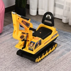 Homcom No Power Ride On Excavator Construction Truck 3Yr+ Yellow