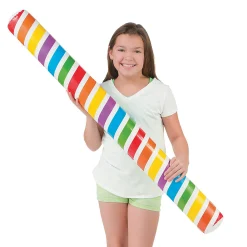 Inflatable Rainbow Pool Noodles - 6 Pc.