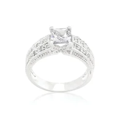 J Goodin Cubic Zirconia Princess Cut Ring Size 9