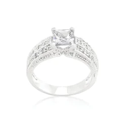J Goodin Cubic Zirconia Princess Cut Ring Size 5