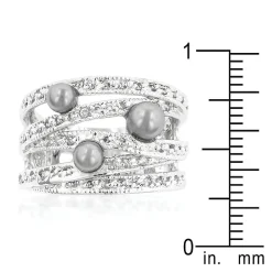 J Goodin Gray Pearl Cocktail Ring Size 11