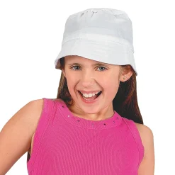 Kids' Diy White Bucket Hats - 12 Pcs.