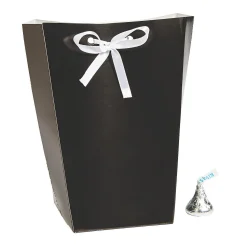 Large Black Favor Boxes With Ribbon - 24 Pc.