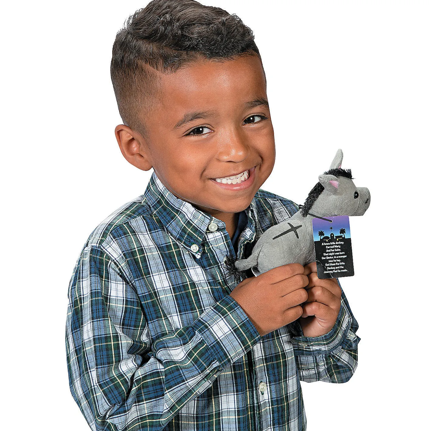 Legend Of The Christmas Stuffed Donkey With Card - 12 Pc.