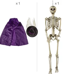 Life-Size Posable Skeleton With Witch Outfit Kit - 3 Pc.