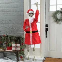 Life-Size Posable Skeleton With Santa Outfit Kit - 4 Pc.