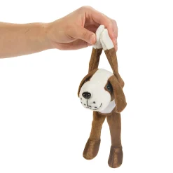 Long Arm Black, White & Brown Stuffed Dogs - 12 Pc.