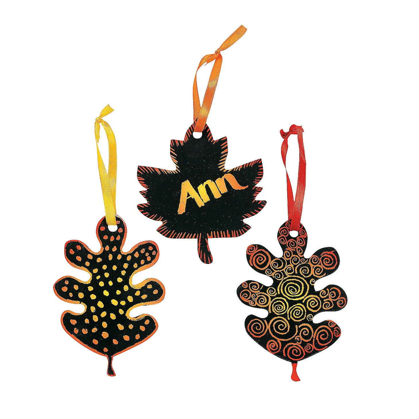 Magic Color Scratch Black Fall Leaves - 24 Pc.